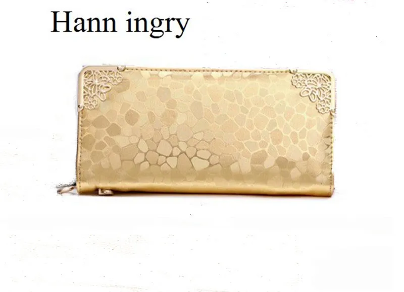 

HANN INGRY New Fashion PU Leather Women Wallet Stone pattern Ladie Long Clutches With Coin Purse Card Holder Female Purse H180D