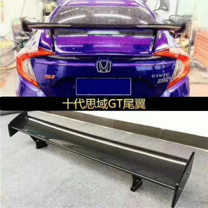 

For Honda Civic 2012 2013 2014 2015 2016 2017 2018 GTS Style 100% High Quality Carbon Fiber Universal Rear Wing Spoiler