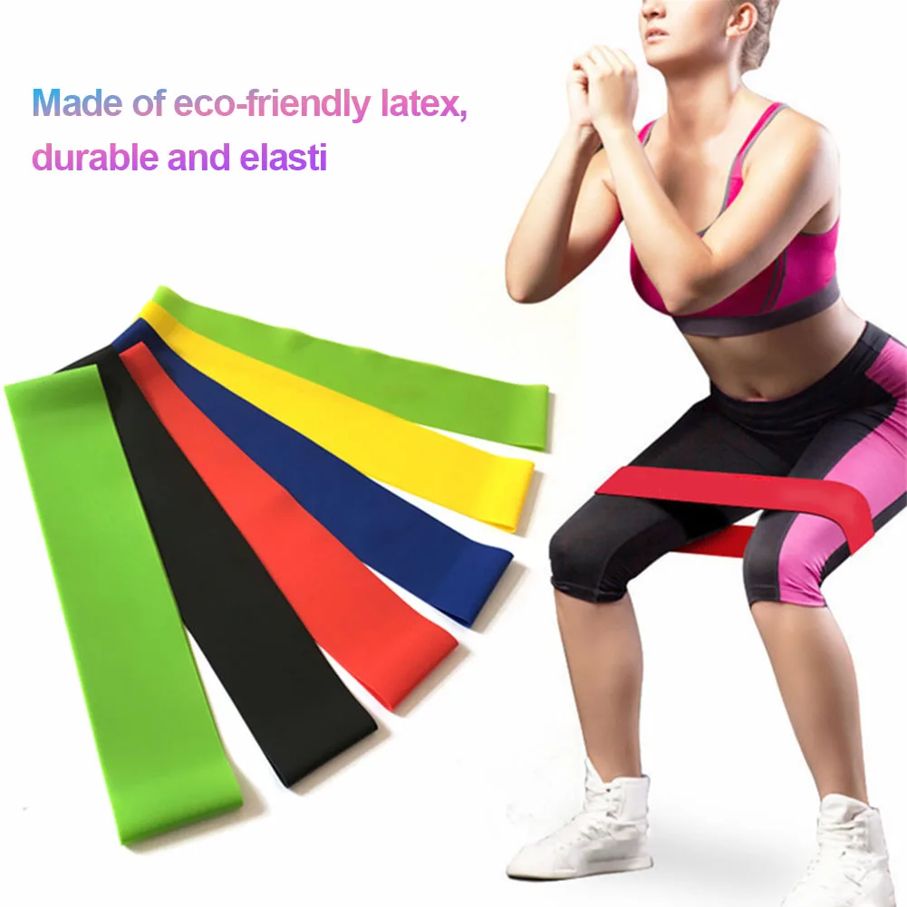 

Fitness Resistance Band Latex Loop Pilates Training Yoga Gym Exercise Crossfit Elastic Workout Pull Rope Random Color 1pc #3
