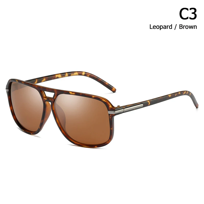 JackJad, модные, классические, квадратные, авиационный стиль, поляризационные солнцезащитные очки, мужские, для вождения, фирменный дизайн, солнцезащитные очки Oculos De Sol A523 - Цвет линз: C3 Leopard