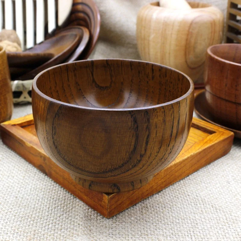 Direct manufacturers 10*6.7cm bowl trade contracted thick wooden bowl