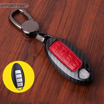 

Carbon Fiber Leather Smart Car Key Cover Cases Fob For Nissan Versa Maxima Altima Rogue Armada Sentra Murano Infiniti FX35 QX60