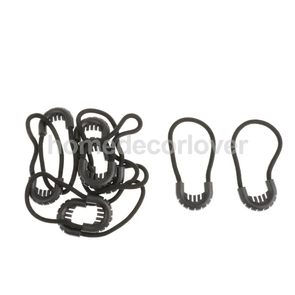 

10x Zipper Pulls Cord Rope Ends Lock Zip Slider Replacement Fastener Loops For Clothing/Bags Apparel Accessories - 3 Colors