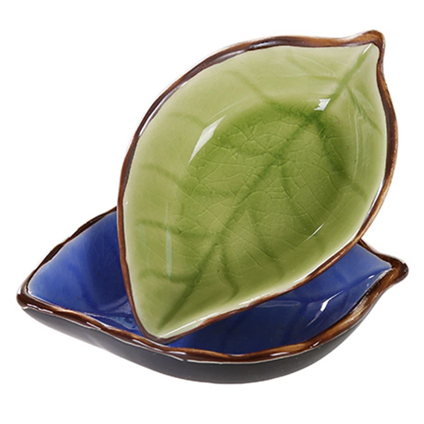 1PCS Creative Handcraft Leaves Ceramic Plates Japanese Sushi Dishes