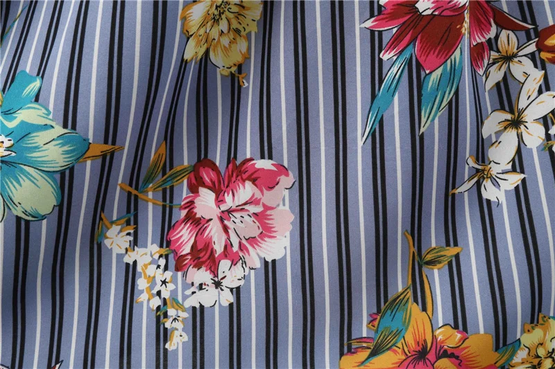 Kostlich 2018 Summer Hepburn Vintage Dress V-Neck Floral Print Dresses Women Big Swing Dress Plus Size S-2XL With Sashes Bow (9)