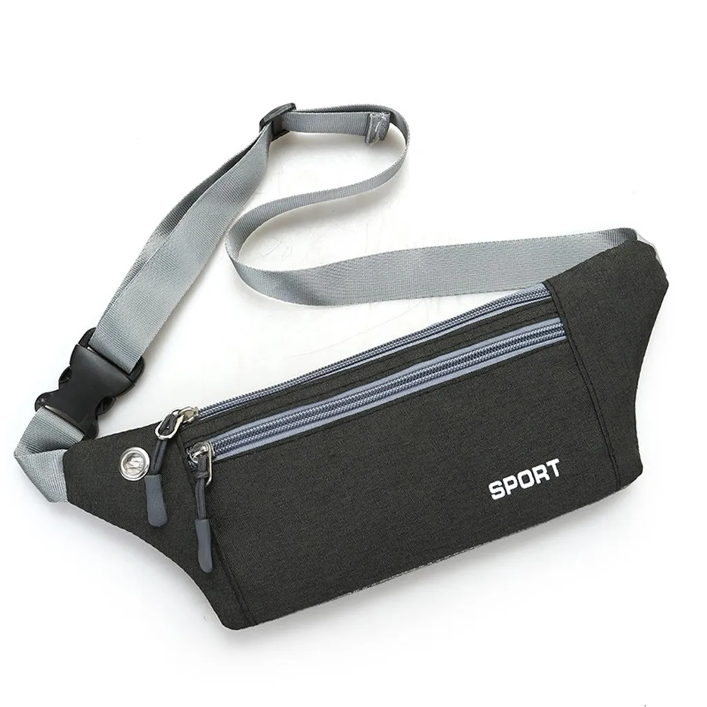 

Waist pack Canvas black blue Simple Women Men Multi-function Pockets Outdoor Sport running Leisure Messenger Waist Packs Bag