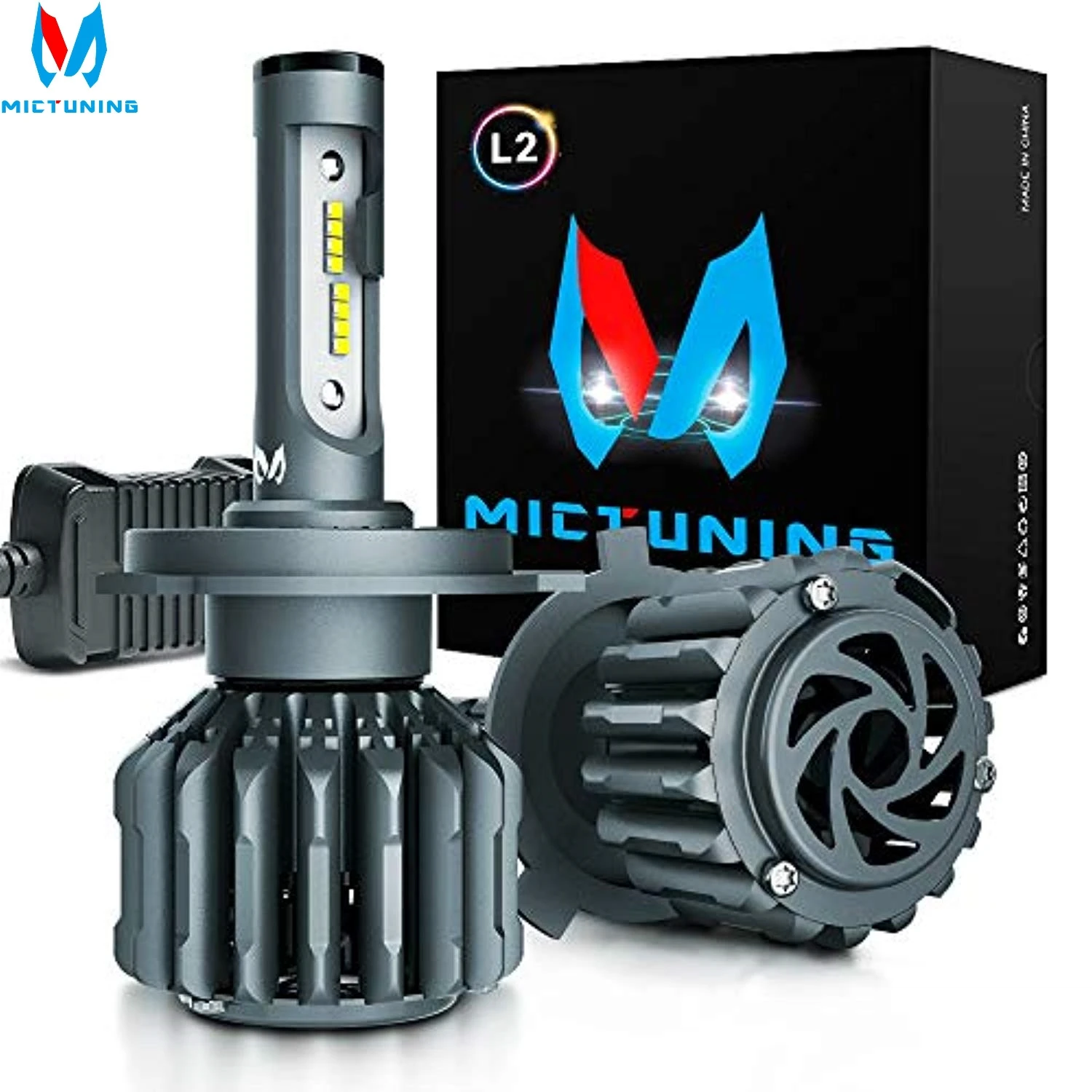 

MICTUNING Newest 2pcs L2 External Driver 7H4 H7 H11 9005 9006 LED Headlight Bulbs0W 7280LM LED Headlamp Headlight Replacement