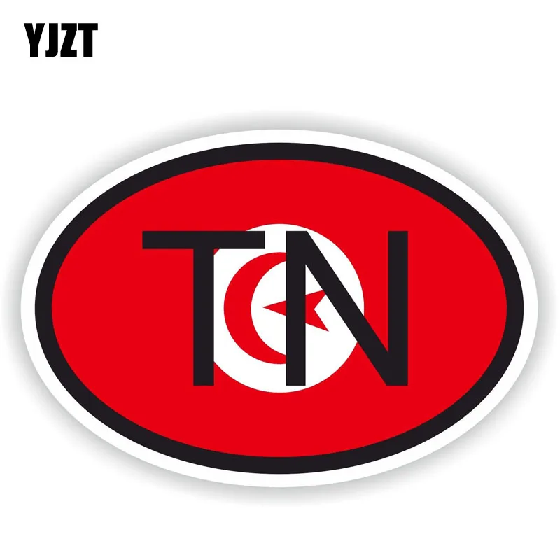 

YJZT 10.5CM*7CM Motorcycle TUNISIA TN Country Code Accessories Car Sticker PVC 6-0414
