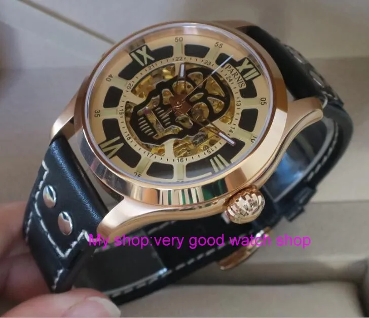 

42mm Parnis Sapphire Crystal Japanese 21jewelry hollow out Automatic Self-Wind Movement luminous Mechanical watches Men's watch