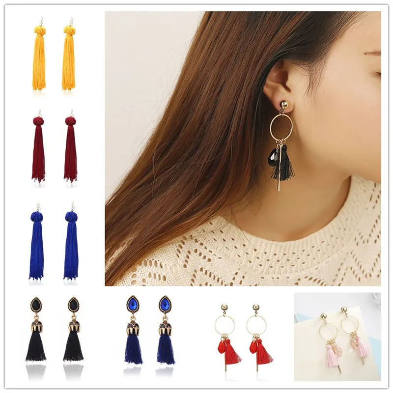 

Tassel Earrings For Women Vintage Punk style Boho Bohemia Drop Earrings Ethnic Long Dangle Earrings Pendientes Fashion Jewelry