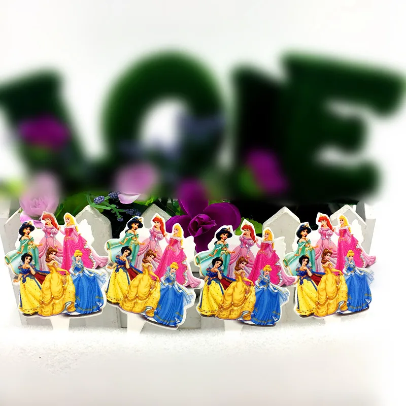 

10PCS/LOT PRINCESSES PAPER CAKE TOPPERS PICKER BIRTHDAY PARTY CAKE DECORATION PRINCESS CAKE FLAG PICKER PRINCESSES TOPPERS