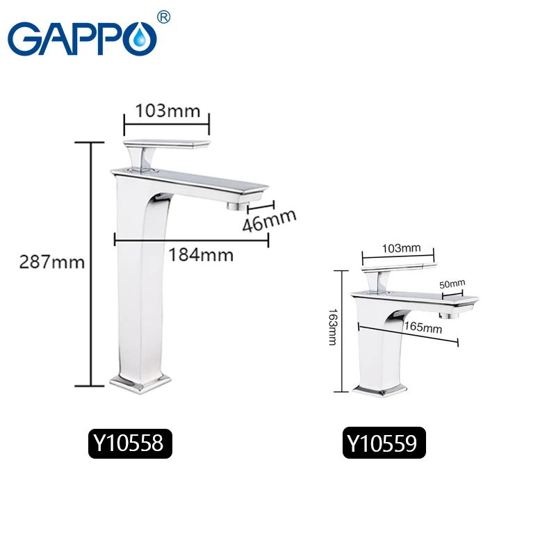 GAPPO смеситель для раковины, хромированный кран для раковины, смесители для раковины, смесители для водопада, смесители для ванны, краны для воды
