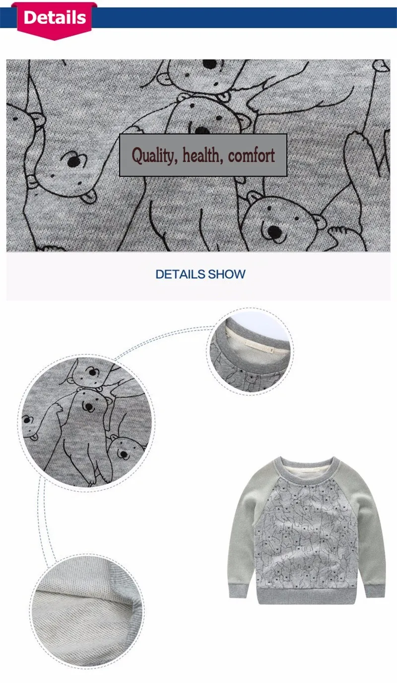 For Boys Girls Swearshirt T-shirt Autumn Winter New Next Brand Little Bear Printing Kids Tees Sweater Tops Children Tees O-neck 6