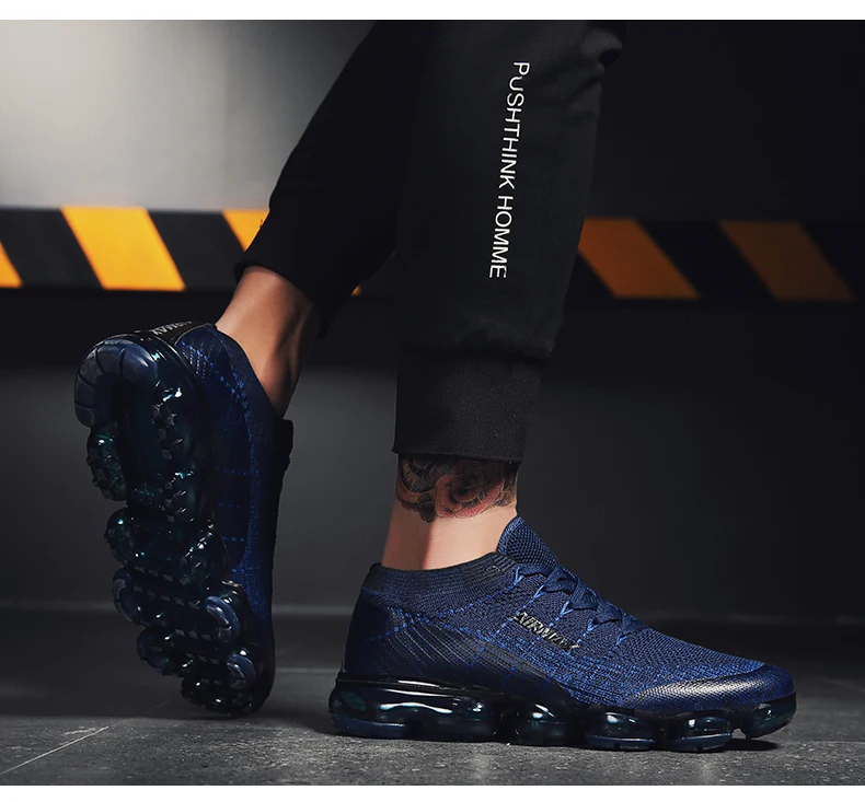 Мужские кроссовки; женская обувь для бега; Vapormax_ ; дышащая обувь с максимальной подушкой; Повседневная сетчатая обувь; увеличивающая рост; цвет белый, черный