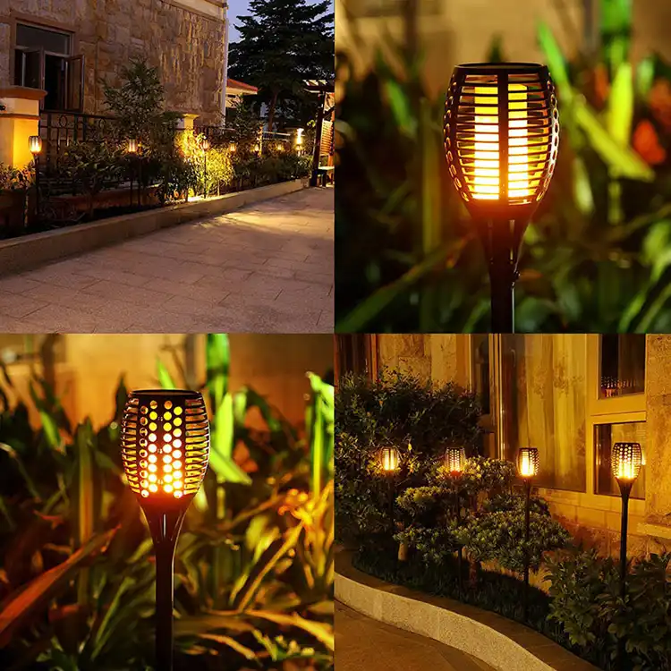 Solar Torch Lights 96 Led Garden Waterproof Outdoor Lighting Courtyard Lamp Dancing Flame Flickering Decorative Lawn Ip65