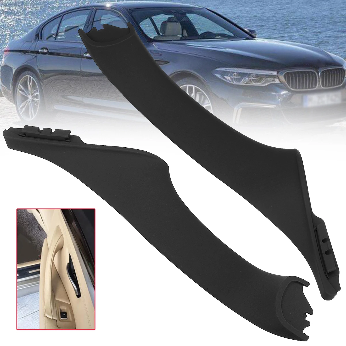 

Black Rear Left/Right Car Inner Window Switch Door Panel Handle Armrest For BMW 5 series 520 523 525 F10 F11 Pull Trim Covers