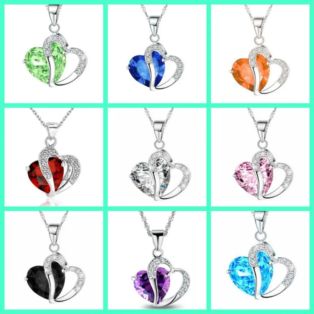 

Korean Version of Peach Heart-shaped Meteorite Multicolor Necklace Heart-shaped Female