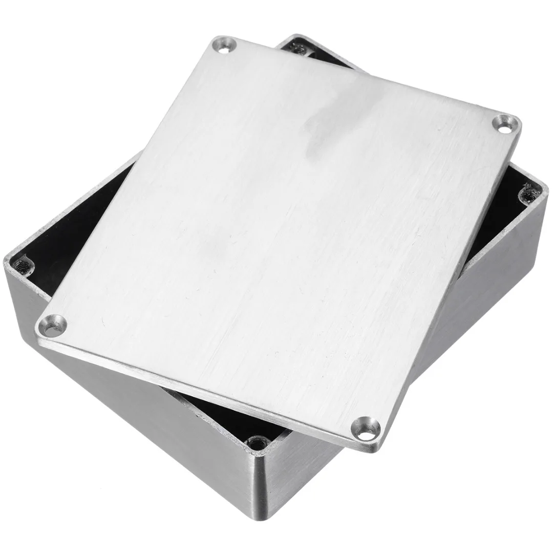 Silver Aluminium Enclosure Instrument Box Electronic Diecast Stompbox Project Box Enclosure with Screws 3 Sizes