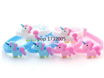 

Mix 20 pcs Popular unicorn PVC Silicone collar Wristband Color Bracelet B-200