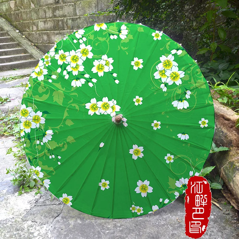 

84CM Colorful Bottom Japanese Cherry Paper Umbrella Wedding Party Hanging Oil Paper Parasol Cosplay Spring Time Paper Umbrella