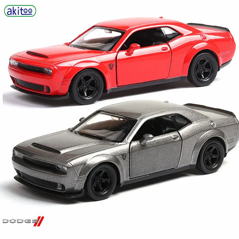 Akitoo Dodge Challenger модель машины 1:36 модель автомобиля игрушка отступить автомобиль открыть двери подарок #2415