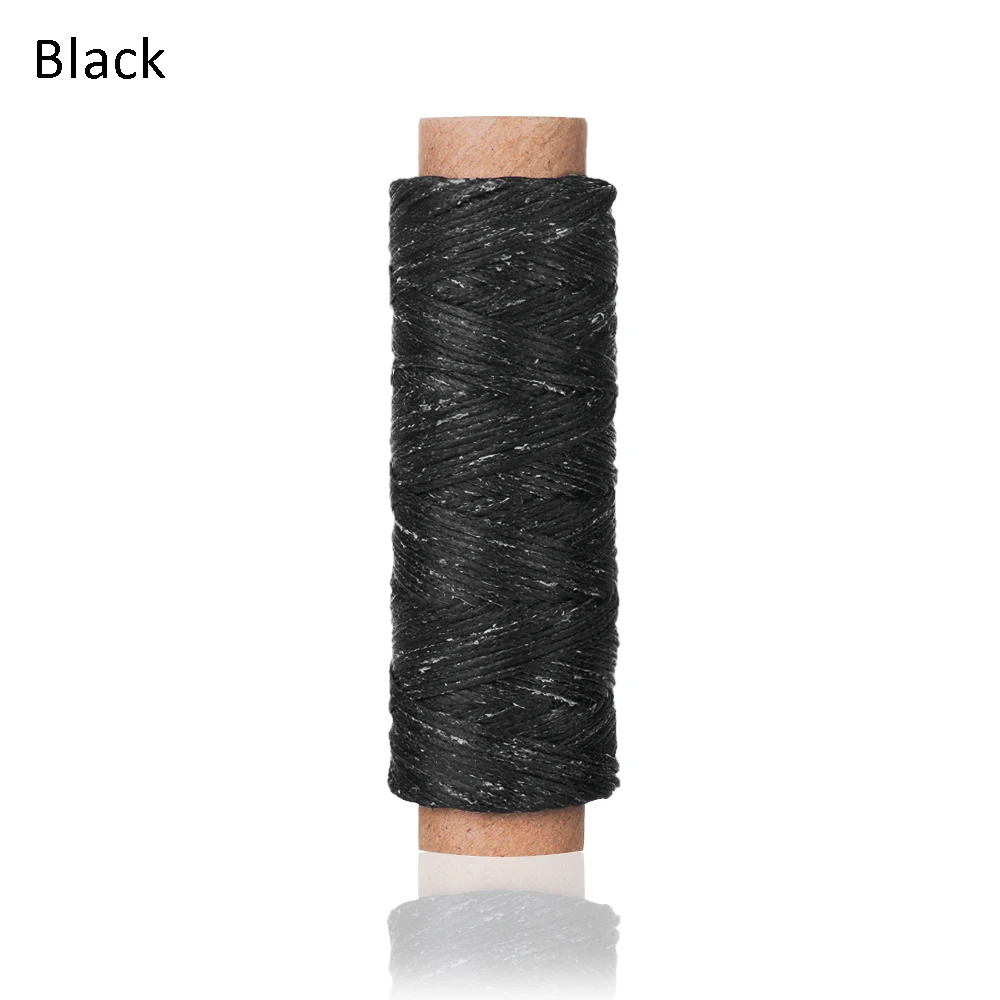 30m/Roll 1mm Durable Waxed Thread Cotton Cord String Strap Hand Stitching Thread For Leather Material Handcraft Tool - Цвет: Черный