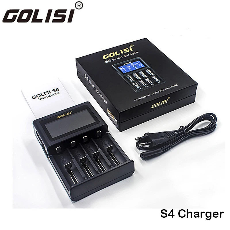 Original GOLISI S4 Smart Charger for 18650 20700 26650 Li-ion Ni-MH Ni-Cd AA AAA Rechargeable Battery US EU Plug |