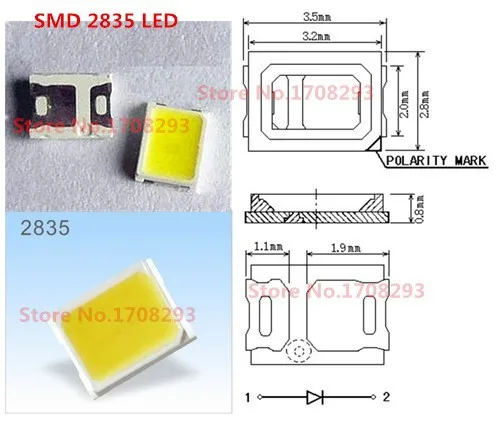 100 шт./лот led 0,2 w smd 2835 светодиоды 24-28lm Светодиоды smd чип лампы излучающий диод для световых полос par Трубное освещение