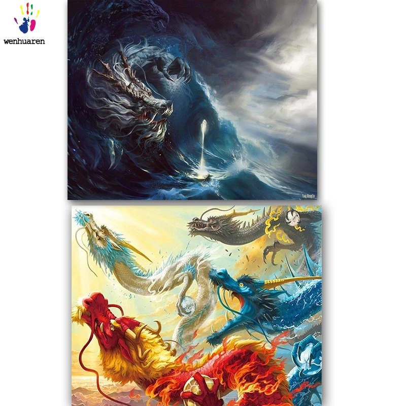 

DIY colorings pictures by numbers with colors dragon picture drawing painting by numbers framed Home