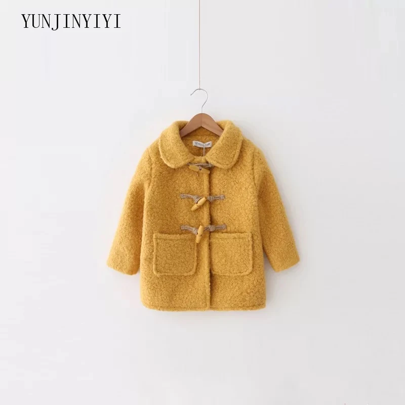 Детское модное пальто осенне-зимнее пальто для маленьких девочек пальто с длинными рукавами теплая хлопковая ветровка для маленьких девочек