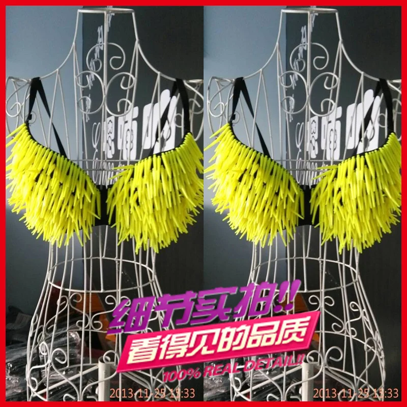 2014 Clothes Labels Clothing Cloth Label New Special One Bar Singer Stage Loaded Ds Costumes Dance Rivet Bra Fluorescence | Дом и сад