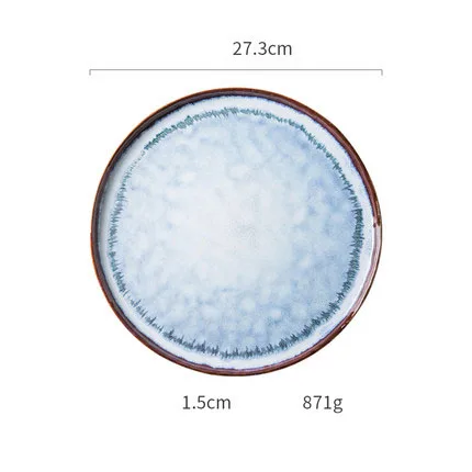 ANTOWALL Скандинавская керамическая посуда круглый поднос Западный стейк паста тарелка большой размер тарелка подглазурная градиентный цвет фарфоровые блюда - Цвет: 10.75inch flat plate