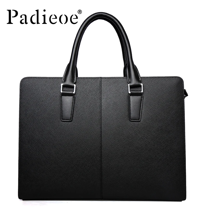 Padieoe High Quality Discounted Leather Luxury Portfolios Bags Men Tote