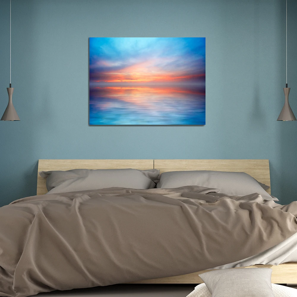 

Natural Landscape Sunrise Sea Blue Sky No Frame Modern Oil Painting Abstract Popular Canvas Wall Art For Home Office Decoration