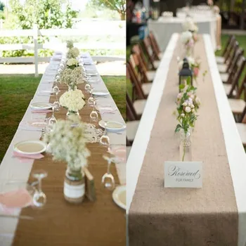 

OurWarm 10mx33cm Burlap Table Runners for Wedding Banquet Hessian Jute Burlap Roll for Craft Table Decoration Event Party