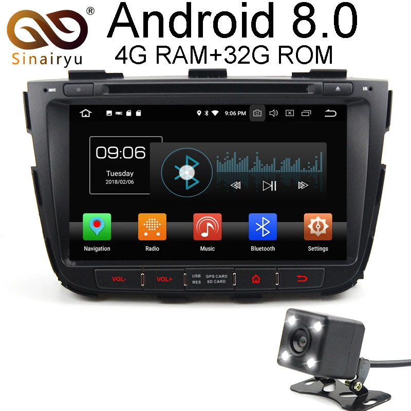 

HD 1024*600 4GB RAM Octa Core Android 8.0 Car DVD GPS Radio Player Fit Kia Sorento 2012 2013 2014 Sorento Stereo 4G WiFi DVR