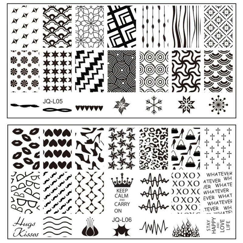 Прямоугольные пластины для штамповки ногтей 2 шт. из нержавеющей стали