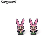 P2606 Dongmanli Bob's Burgers серьги-гвоздики для женщин, дети Эмаль серьги ювелирные подарки для девочек Аксессуары