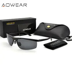 Aowear Для мужчин HD поляризованные Солнцезащитные очки для женщин Для мужчин S очки с антибликовым покрытием Защита от солнца Очки Алюминий