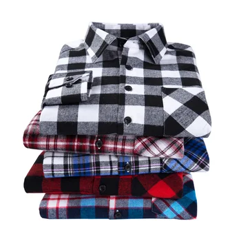 

2019 New Men's Plaid Flannel Shirt Plus Size 5XL 6XL Soft Comfortable Spring Male Shirt Business Casual Long-sleeved Shirts