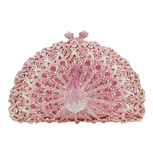 Fawziya Роскошные Клатчи из кристаллов для женщин Сумка-клатч на застежке вечерняя сумка - Цвет: Pink