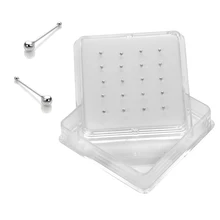 Коробчатый пирсинг для носа шарик серебряного цвета булавка для женщин модное кольцо для носа 2 мм 3 мм