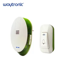 Office Home Wireless Door Bell 220V Cordless Ding Dong Door Chime EU Plug 1 Plug-in Receiver 1 Push Button Transmitter