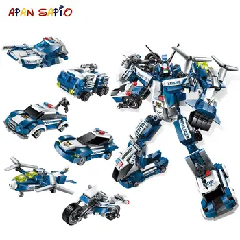 

Transformation 6 in 1 Series Figure Bricks City Robot Starwars creator Building Blocks Toys for Children