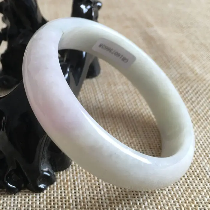 

57mm Certified Grade A Natural Lavender Green Jadeite Jade Bracelet Bangle 6638