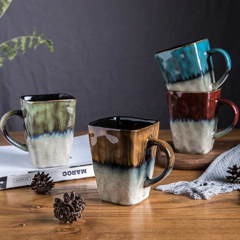 Download Retro Square Ceramic Beautiful Mug Coffee Tea Creative ...