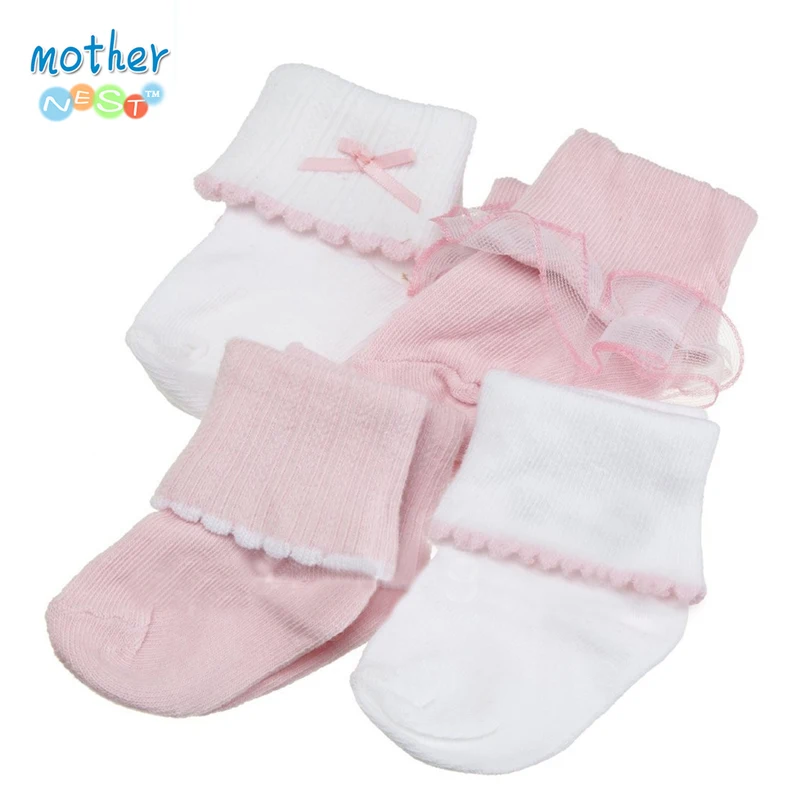 4pair /lot Free Shipping USA Luvable Friends Ribbed Cuff Baby Girl