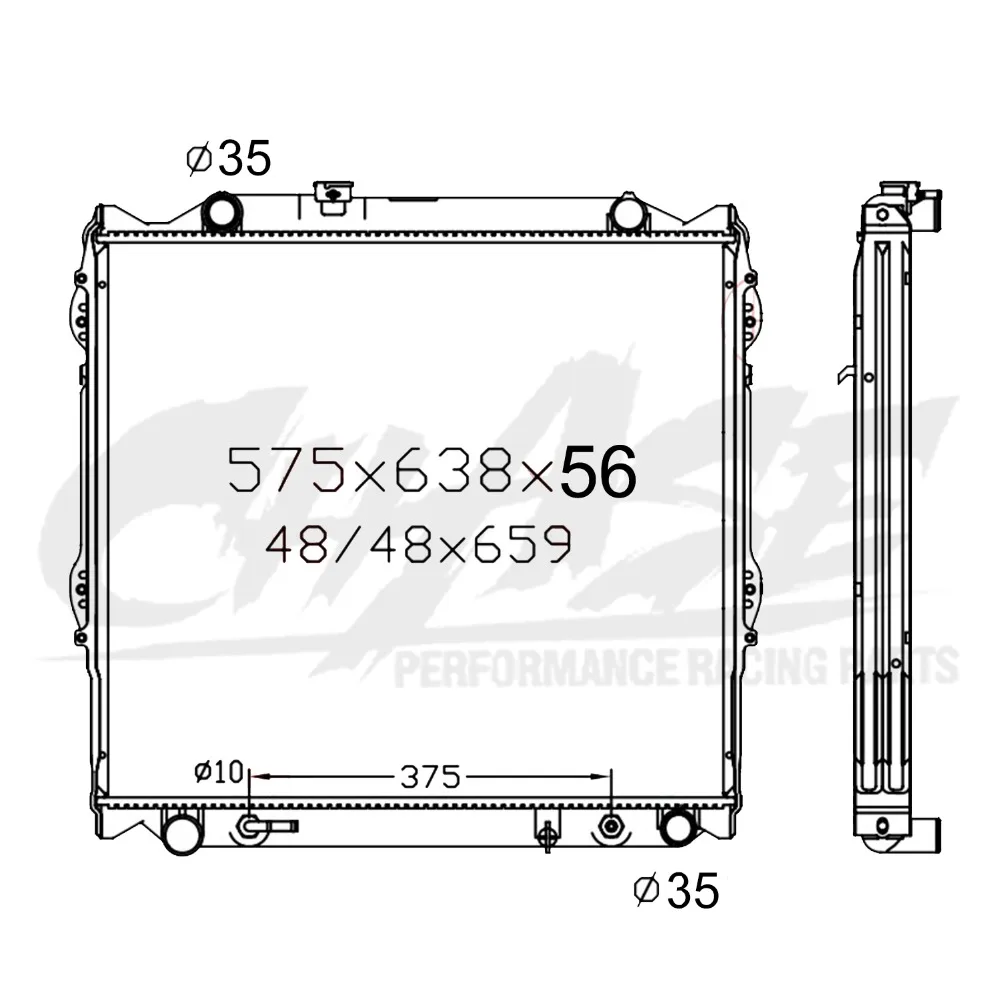 Алюминиевый радиатор для TOYOTA Land Cruiser Prado 3400 '95-98 KZN AT/MT 56 мм 16400-67121 16400-67140 16400-67141