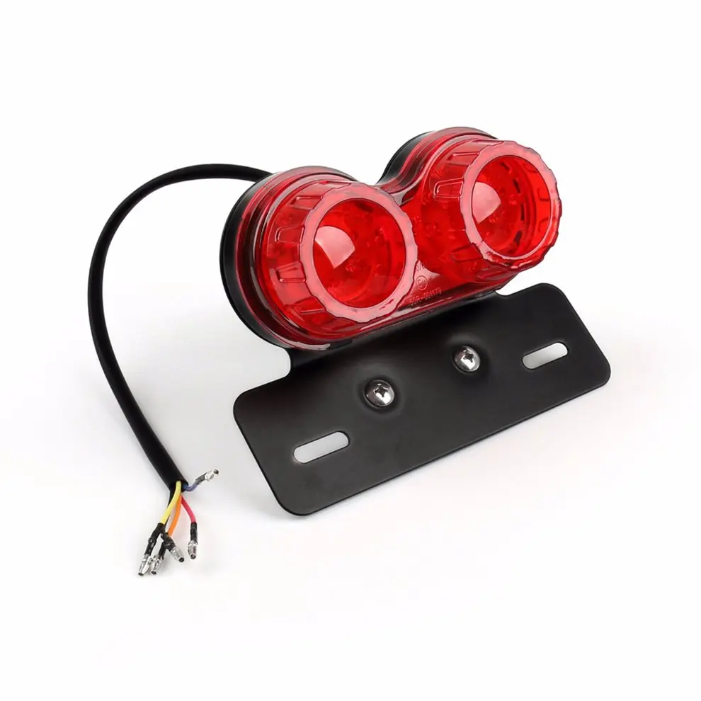 Универсальный светодиодный фонарь для мотоцикла задний фонарь для мотоцикла Фонарь для номерного знака с кронштейном стоп-сигнал поворота - Цвет: Красный