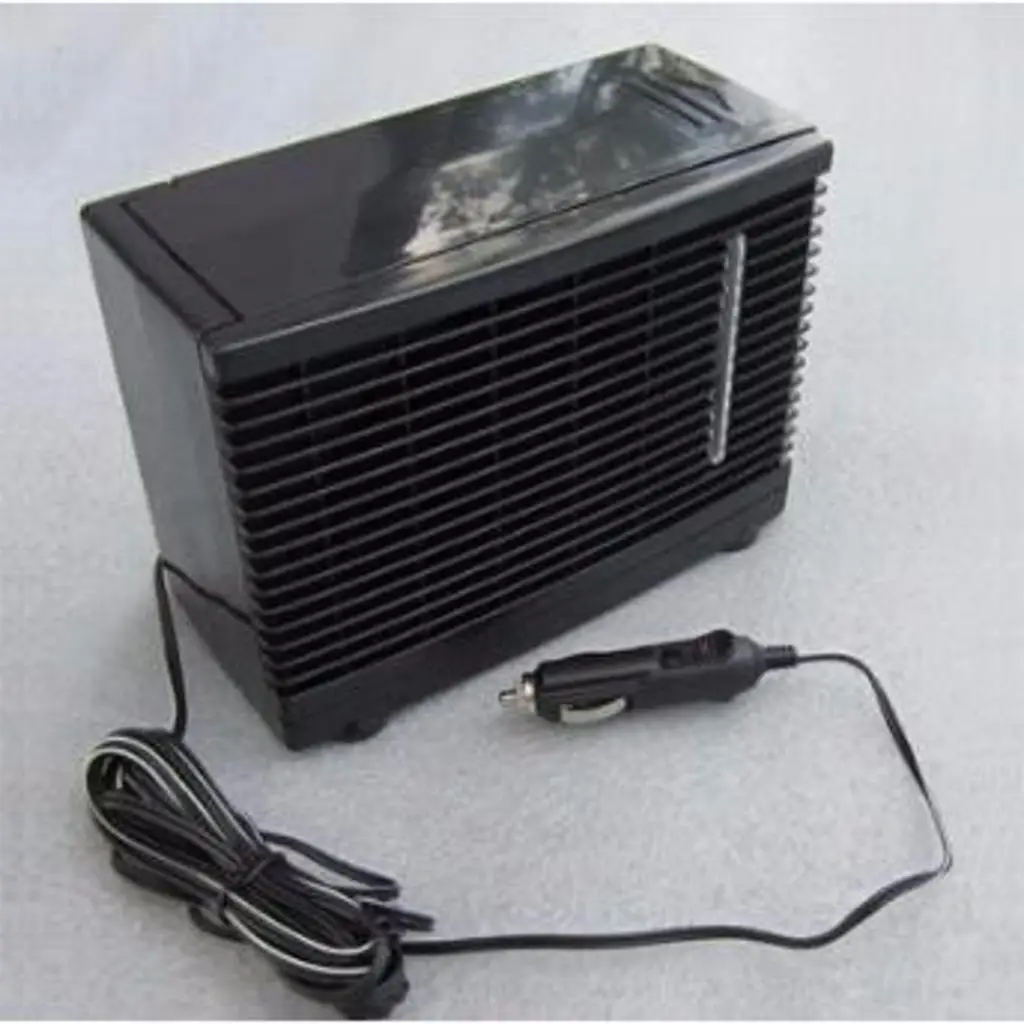 12V Portable Car Truck Home Office Mini Black Air Conditioner Evaporative Water Cooling Fan Low Noise Operation